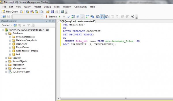  Log File SQL Server 2014 Shrink Database BUSINESS 